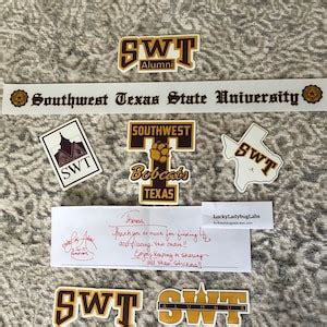 Southwest Texas State Universityalumni Letter Logo SWT - Etsy