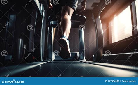 Athlete on Treadmill in Modern Gym. Generative Ai Stock Illustration ...