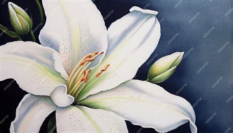 Premium AI Image | A painting of a white lily with the number 7 on it