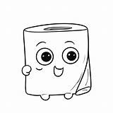 Cute Toilet Paper Roll Coloring Page Outline Sketch Drawing Vector  sketch template
