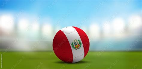 Peru soccer football ball. Soccer stadium. 3d rendering Stock Illustration | Adobe Stock