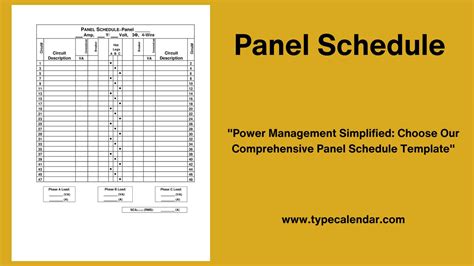Free Printable Panel Schedule Templates [PDF, Excel] +Sample