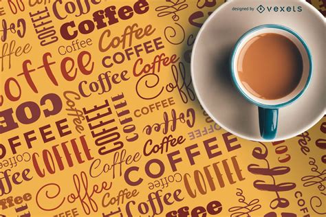 Lettering Coffee Pattern With Cup Vector Download