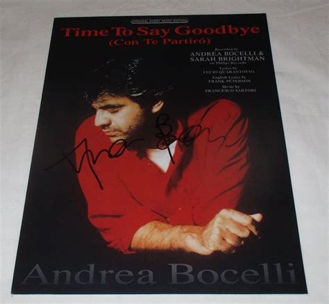 ANDREA BOCELLI SIGNED TIME TO SAY GOODBYE SHEET MUSIC | Autographia