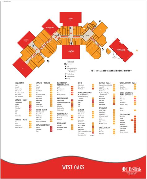 Directory 12 Oaks Mall Map