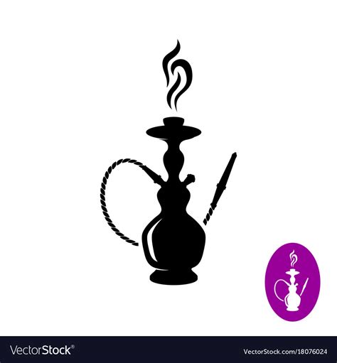 Hookah logo with smoke and pipe Royalty Free Vector Image