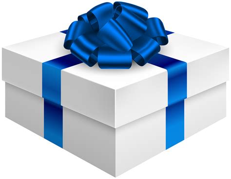 Gift Box with Dark Blue Bow PNG Clipart - Best WEB Clipart