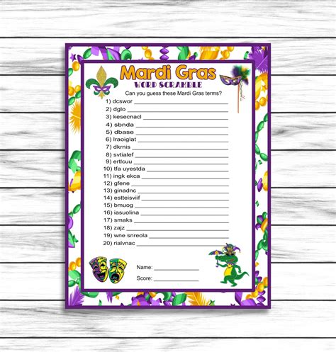 Mardi Gras Party Games Mardi Gras Party Trivia Mardi Gras | Etsy