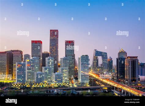 Night view of CBD complex in Beijing, China Stock Photo - Alamy