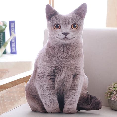 3Colors 50CM Stuffed Toy Animal Life Like Cat Plush Toy Doll Birthday ...