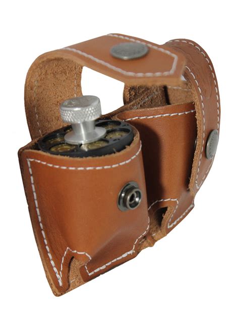 Saddle Tan Leather Double Speed Loader Pouch .22 .38 .357 Revolvers - Barsony Holsters