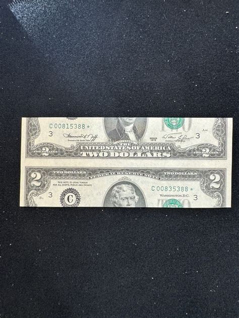 1976 Star Note *$2 Two Dollar Bill Mis cut, Two Cereal Numbers Very Cool UNIQUE | eBay