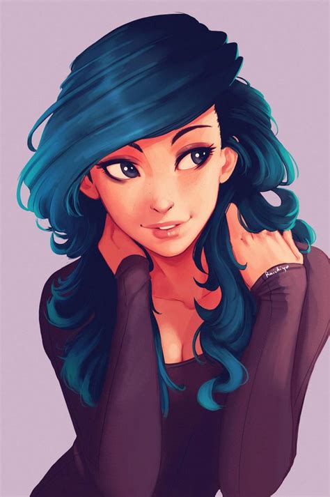 Raichiyo on Twitter | Art, Blue haired girl, Character art