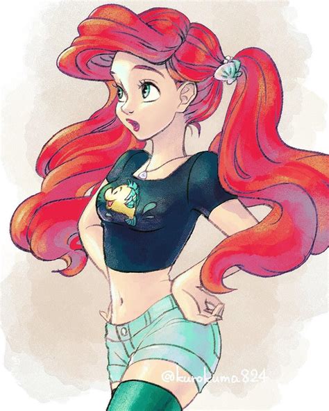 Disney Princess Modern Ariel | ディズニーファンアート, クロクマ, ディズニーリトルマーメイドイラスト参考