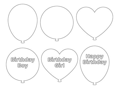 Printable Birthday Balloons