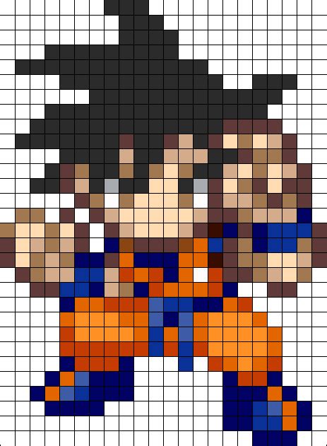 Goku Perler Bead Pattern | Bead Sprites | Characters Fuse Bead Patterns