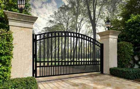 Single Swing Driveway » Single Swing Driveway Steel Gate - Napoleon