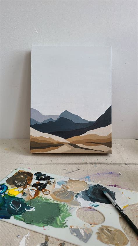 Mountains Boho | Painting art projects, Mini canvas art, Diy canvas art painting