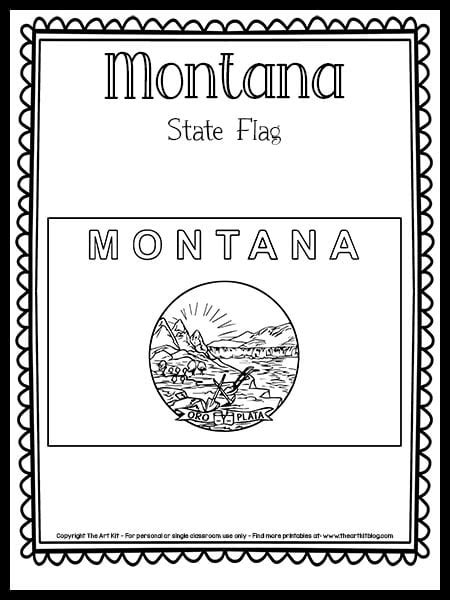 Montana State Flag Coloring Page {FREE Printable!} - The Art Kit