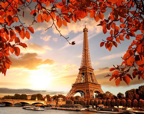 Eiffel Tower In Autumn France Paris Fall, HD 4K Wallpaper