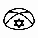 Vetores De Kippah Yarmulke Ilustração Vetorial Do Ícone Da Linha  sketch template