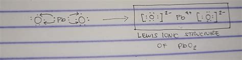 [Solved] What is the lewis ionic structure for Lead (IV) Oxide (PbO2)? | Course Hero