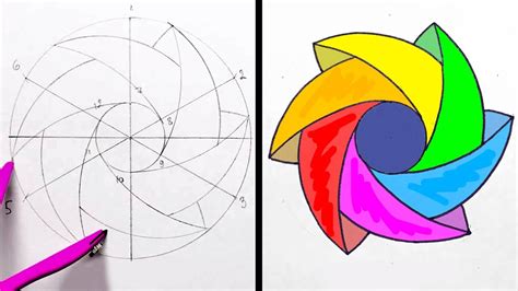 ١٩ فكرة لرسم أشكال هندسية وزخارف مدهشة - YouTube