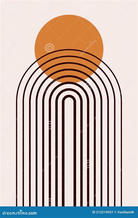 Abstract Minimalist Boho Arch Pattern Background. Stock Illustration ...