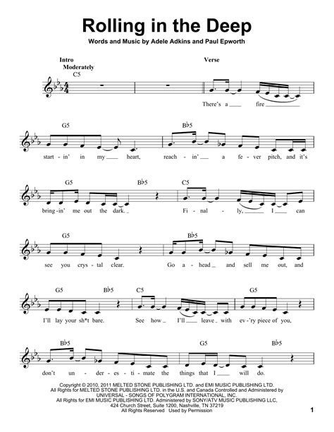 Rolling In The Deep | Sheet Music Direct