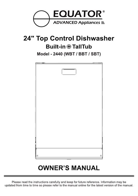 User manual Equator WBT2440 (English - 32 pages)