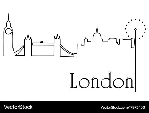 London City Skyline Sketch City london skyline sketched drawing ...