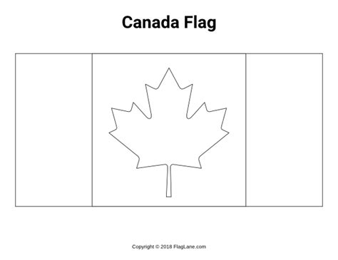 Free Canada Flag Coloring Page