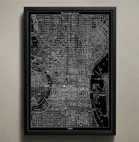 Philadelphia City Map Philadelphia City Poster Philadelphia Map Philly Map Print Philadelphia ...