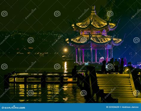 Pagoda at Night - Hangzhou, China Stock Photo - Image of outdoor ...