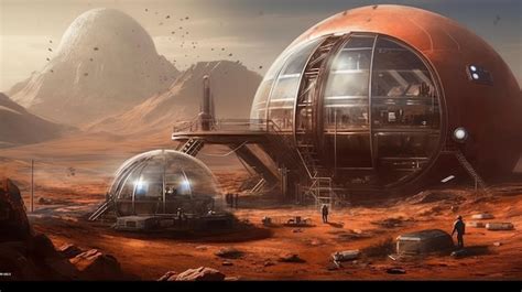 Premium Photo | A concept art for a space station called mars.