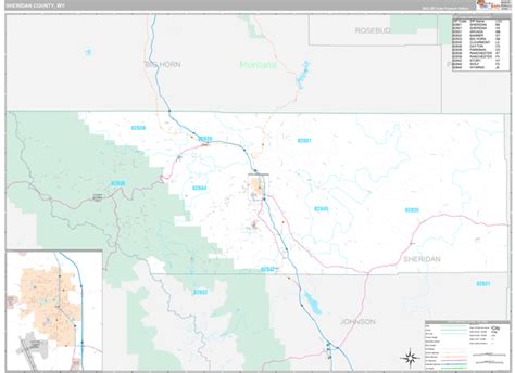 Sheridan County, WY Wall Map Premium Style by MarketMAPS - MapSales