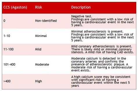 Calcium Scoring Chart – Bluegrass Regional Imaging