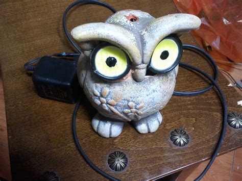 Technology for a sustainable future: Converting an owl figure on a practical table lamp using ...
