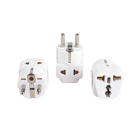 ProGlobe European Plug Adapter USA to Europe - Unidapt Power Adapter Plug Charger Schuko Type E ...