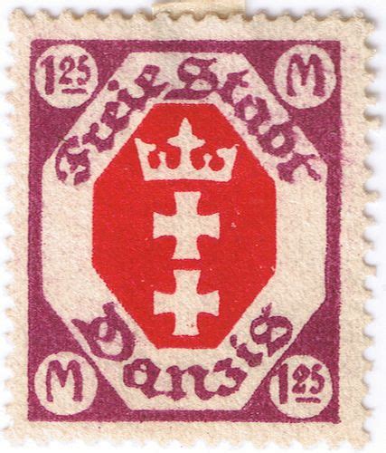 Danzig 1.25 Mark Stamp | Vintage postage stamps, German stamps, Post stamp