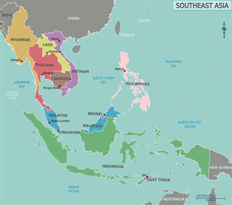 Map of Southeast Asia Region | Maps of Asia Regional Political City