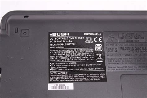 BUSH BDVD8310X 10" Portable DVD Player, W/ Instruction Manual Black - R20 | eBay