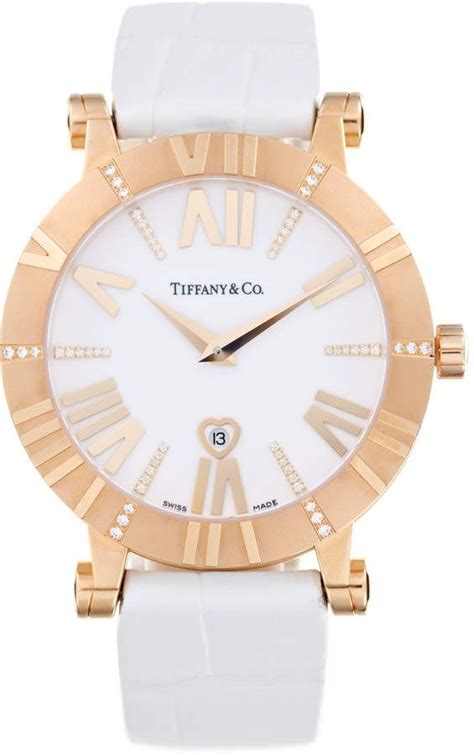 Tiffany & Co. Women's Rose Gold, Diamond, & White Alligator Leather Watch, 36mm | Fashion ...