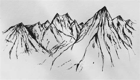 Mountain Drawing at PaintingValley.com | Explore collection of Mountain ...