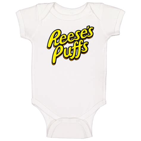 Reese's Puffs Logo Greatest Cereal Of All Time Breakfast Fan Foodie Baby One Piece