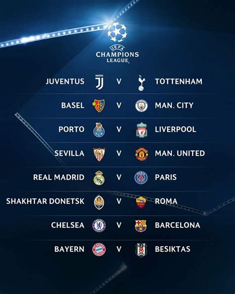 UEFA Round 16 Fixture Table Released (chelsea FC Vs Barcelona) - Sports ...