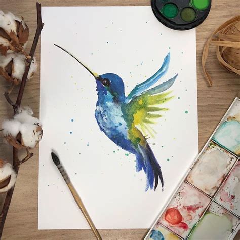 Hummingbird | Watercolor hummingbird, Art painting, Small canvas art