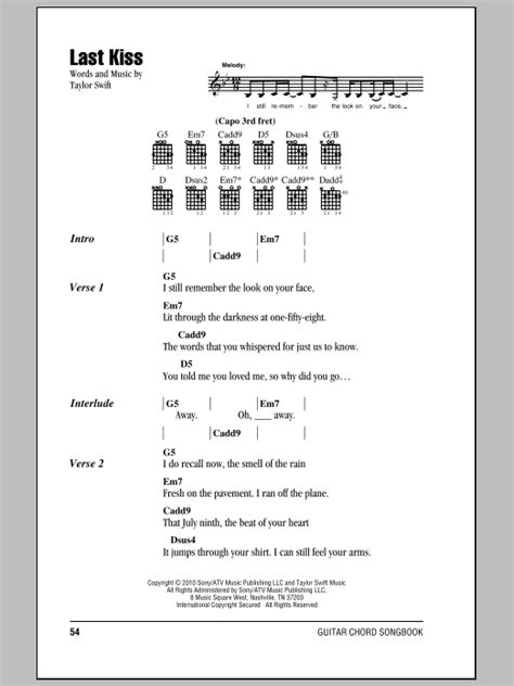 Last Kiss by Taylor Swift - Guitar Chords/Lyrics - Guitar Instructor