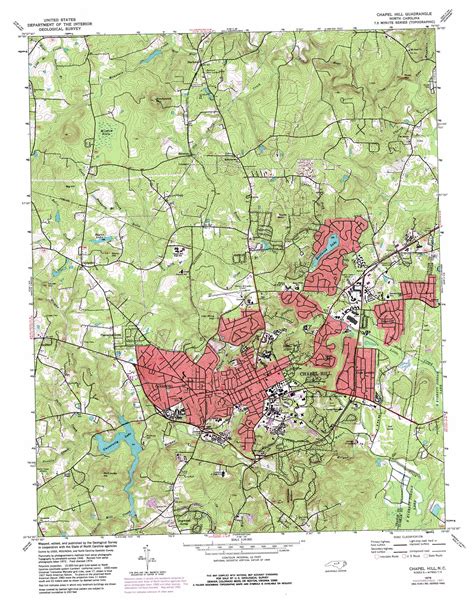 Chapel Hill topographic map 1:24,000 scale, North Carolina