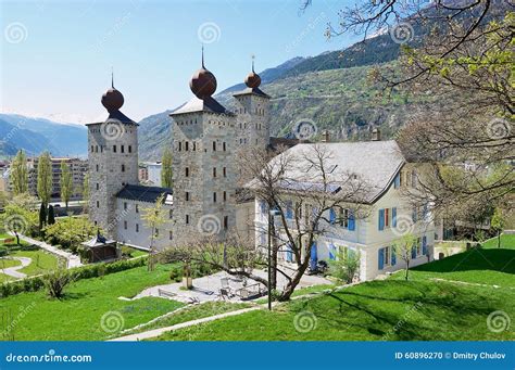 View To The Stockalper Palace Building In Brig (Brig-Glis), Switzerland. Editorial Image - Image ...